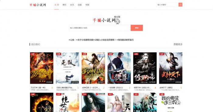 《娴娴小说》自动采集小说网站源码-AI源码网
